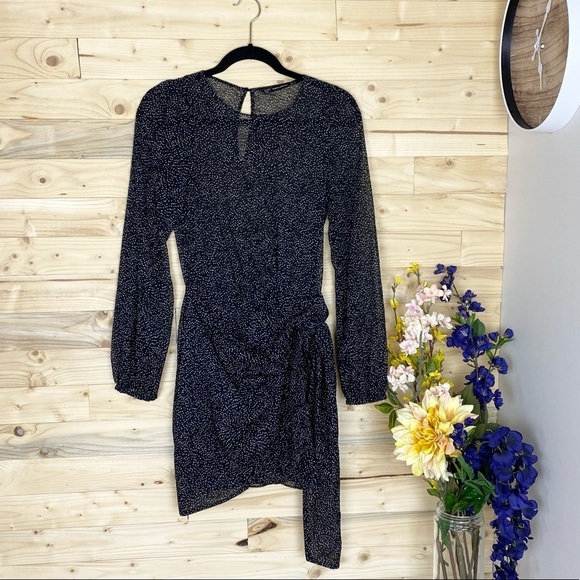 SOLD - Zara Trafaluc Sheer Polka Dot Wrap Dress - Picture 2 of 16